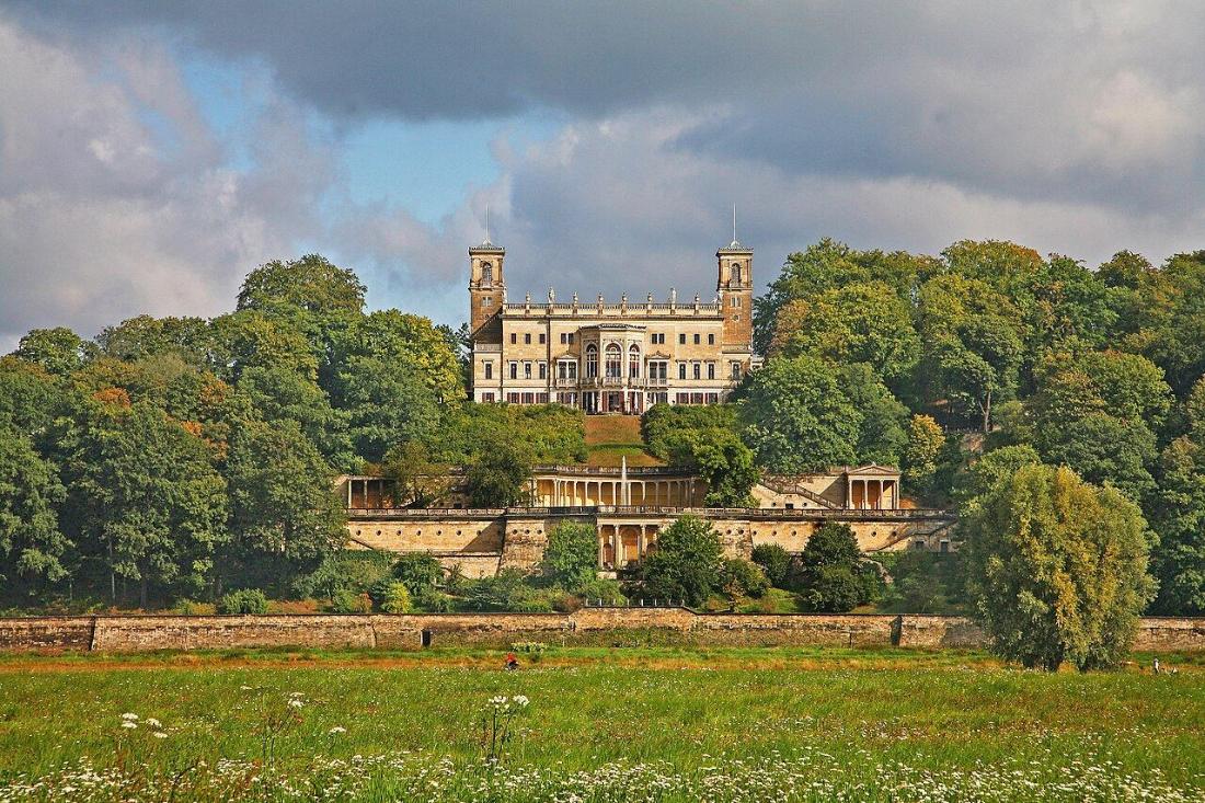 Schloss Albrechtsberg in Dresden Loschwitz, spätklassizistischer Bau von Adolf Lohse
